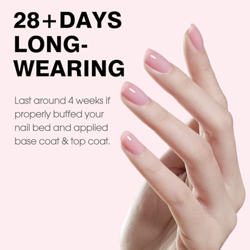 Image of CANNI 9ml Soft Pink Jelly Gel Nail Polish, High Gloss UV LED Soak Off Gel
