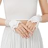 ZZALLL Polsmanchetten voor vrouwen mode geplooide hoorn manchet afneembaar shirt nep mouwen manchetten zonnebrandcrème…
