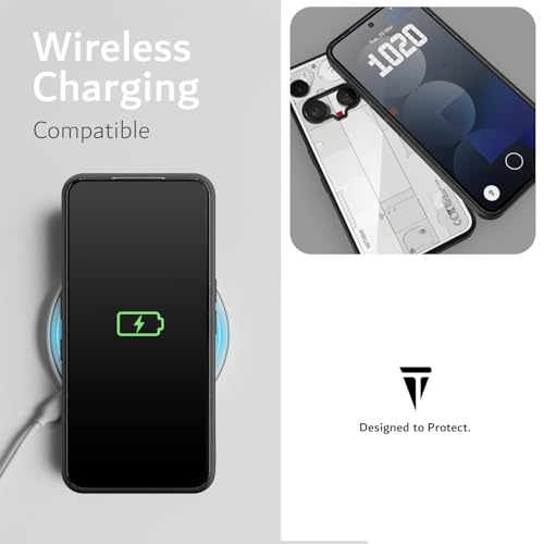 Image of TUDIA [LUCION Clear Fit Designed for Nothing Phone 3 Back Cover (2025), Shockproof Matte TPU Bumper Anti-Yellowing Transparent Hard Back Slim Grip Protective Case - Black