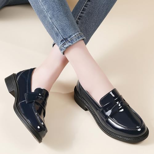 Image of Loafers for Women Black Penny Loafer Business Casual Shoes Women's Loafers & Slip-Ons Ladies Flats Comfortable Dressy