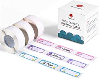 Phomemo 3 Rolls Pattern self-adhesive label,thermal label,12mm * 30mm, compatible with Phomemo D30 label printer,suitable for school,home,name,210 labels/roll,3 rolls in total.(Polar bear,dolphin,fox)