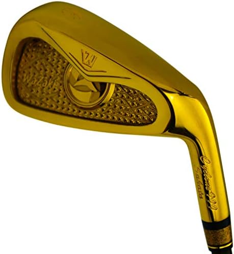 Japan WaZaki Cyclone IIIs Single Iron USGA R A Rules Golf Club,14K Gold Finish,Carbon Steel,Regular Flex,65g Graphite Shaft,RH,21 Degree,No 4