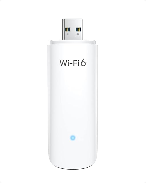 BrosTrend 1800Mbps USB WiFi 6 Dongle, AX1800 USB WiFi Adapter, Dual Band 5GHz 1201Mbps + 2.4GHz 574Mbps, USB WiFi Dongle for PC Laptop Desktop, 802.11ax, USB 3.0 WLAN, Supports Windows 10 / 11 ONLY