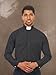 Men's Long Sleeves Tab Collar Clergy Shirt Black (15-15 1/2 (34-35))