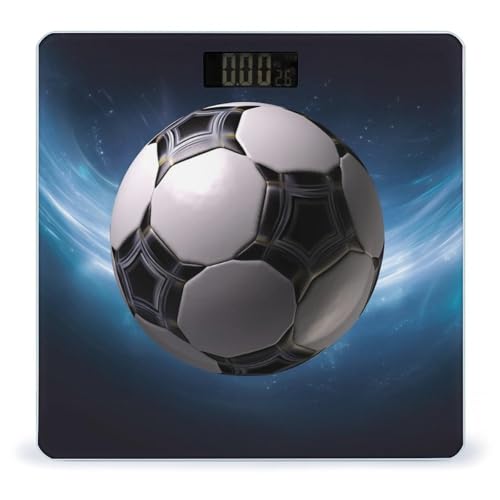 Báscula digital de baño con diseño balón de fútbol, 400 lb miniatura 1