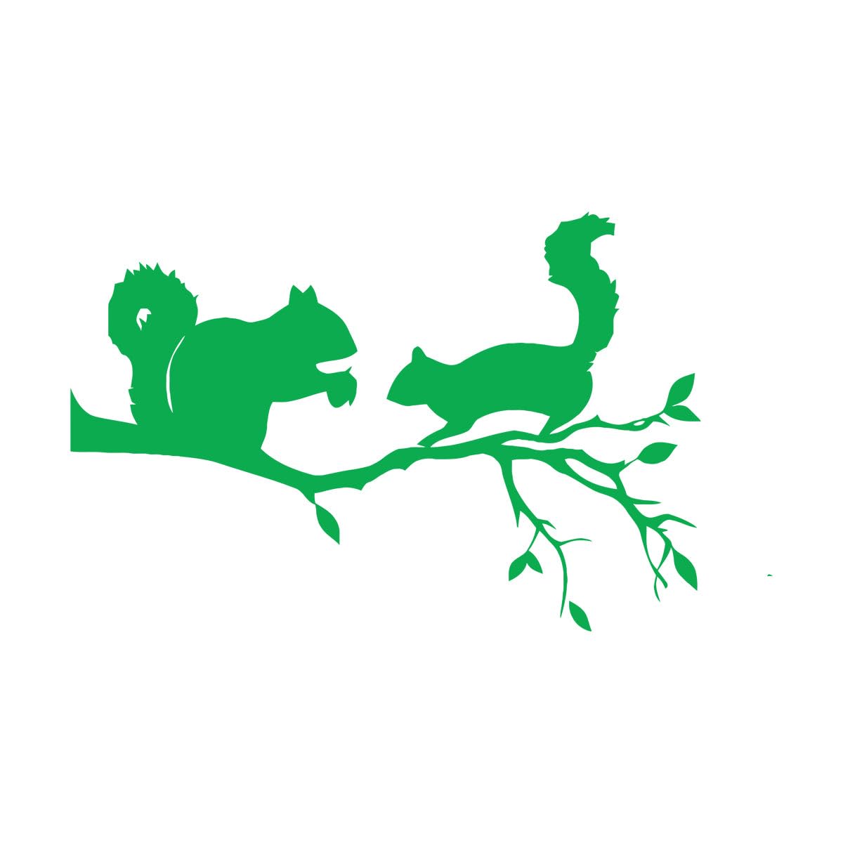 Tree Branch Vinyl Stickers Squirrels on Tree Wall Art Stickers Animals Kids Room Decor Nursery Murals Lovely Decoration Small - 28x42cm