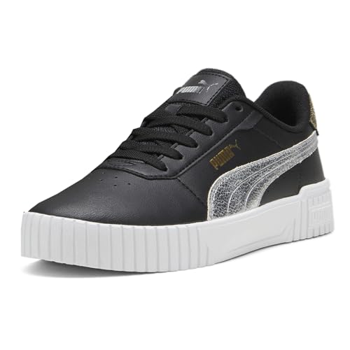 PUMA Womens Carina 2.0 Metallic Shine Lace Up Sneakers Shoes Casual - Black2