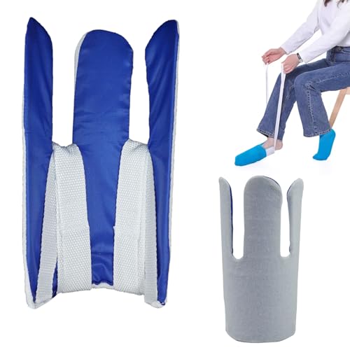 Aiuta a indossare calzini, strumento per anziani, donne incinte, persone con mobilità ridotta, dispositivo ergonomico con superficie in spugna antiscivolo per calze e calze