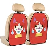カーシート用 2個パック 妖怪ウォッチ アンチキックパッド シートバックポケット 車用シートバッ クポケット 車用収納ポケット 車用キックマット 折り畳式 防水防汚 取り付け簡単