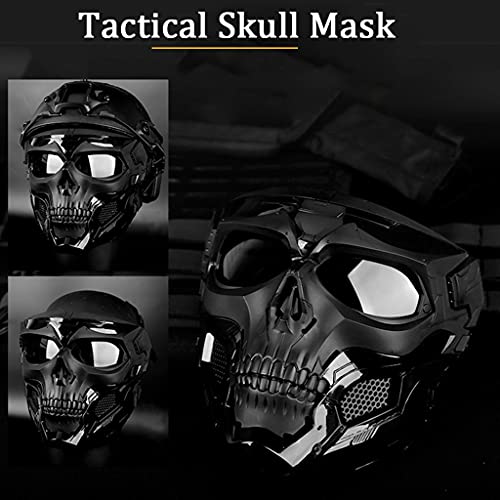 Casque tactique avec masque crâne et coussinet EPP pour airsoft