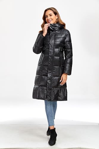 Long Down Jacket for Women Hooded Long Puffer Coat Duck Down Winter Coat Trendy Parka Jacket 20243