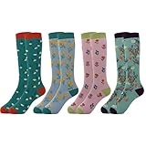 Sock Stack Lot de 4 paires de chaussettes longues en caoutchouc pour femme - Chaudes, dura...