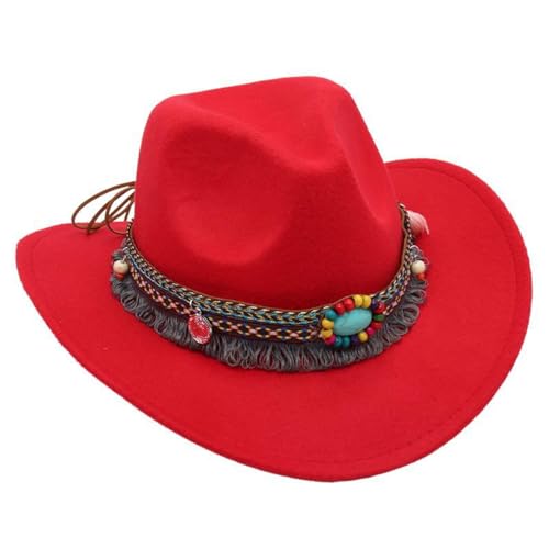 8 Colors Kids Western Hats Boys Girls Cowboy Felt Fedora with Tassel Belt