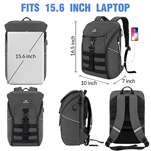 Matein Laptop Backpack For Work, Unisex Business Travel Backpack Fits 15.6 Inch Slim Notebook, Water Resistant College Backpack, Fashion Casual Daypack Gifts For Men & Women, Grey #TOP2