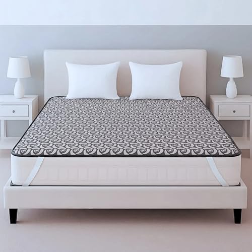 Image of PVC Waterproof Mattress Protector | 100% Waterproof Fitted Bed Cover | Soft, Breathable & Hypoallergenic | Protects Against Spills, Sweat, Dust & Stains | (Circle Black, 72 inchx78 inch)