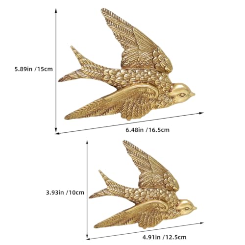 Oiseau en résine or déco murale pour sublimer un mur vide et sans vie - 2