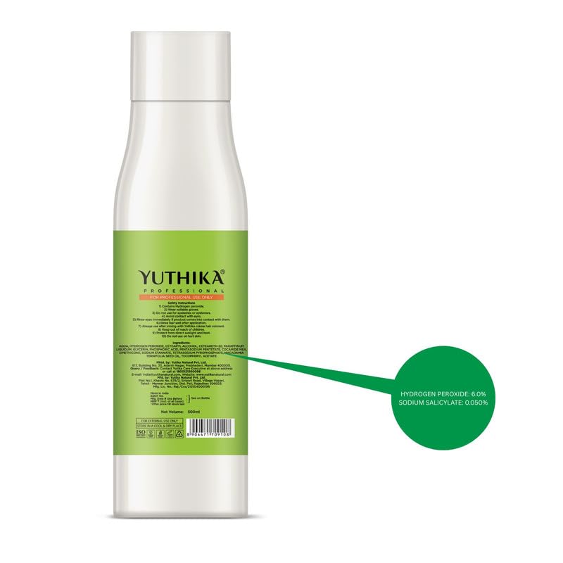 Image of Yuthika Developer for Hair Colour | Blonder Powder (9 Level, 250g) & Developer (20 Vol, 500ml)