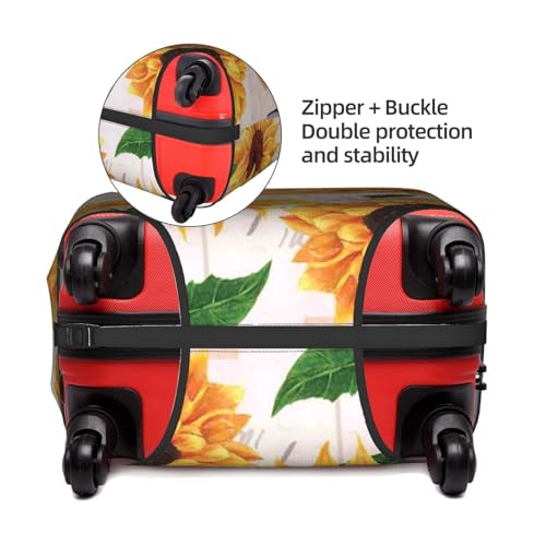 Sunflower Printed Luggage Cover Elastic, Washable, Universal Fit 18-32 Inch Travel Suitcase Cover Easy To Identify4