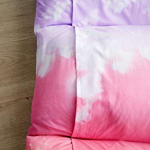 Mengersi Pillow Bed Floor Lounger Cover For Kids, Floor Pillow Case Bed Cover, Rainbow Kids Cot For Nap, Tv Time, Reading,Requires 5 Pillows (Pillows Not Included),Queen, Pink And Skyblue #TOP5