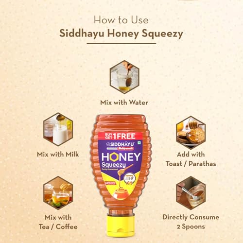 Image of Baidyanath Asli Ayurved Honey 450g squeezy (225G X 2) | Natural Immunity Booster | Pure & Wholesome - Weight Loss Support, Radiant Skin, Cough & Cold Defense | No Added Sugar