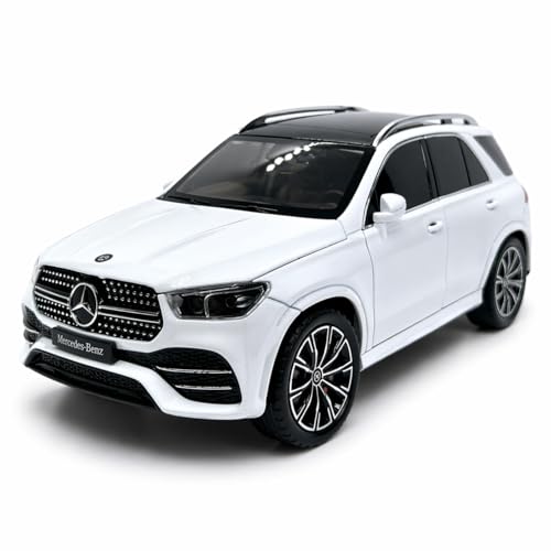 Miniatura M e r c e d e s - B e n z GLE350 4MATIC, com Luz e Som, Portas e Capô Abríveis, Pneus de Borracha - Colecionável (Branco)
