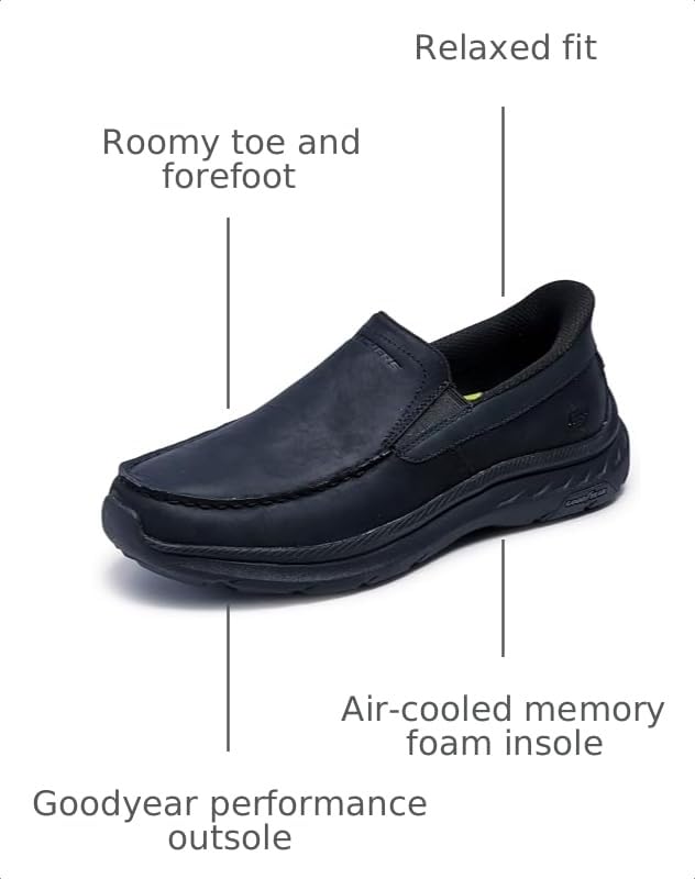 Image of Skechers Men's USA Pollard - Osgood Dual Gore Leather Moc Toe Slip-Ins Loafer