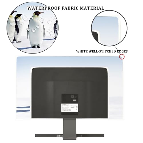 Image of Penguin Waterproof Screen TV Cover 58,59,60 Inch Cute Animals in Snowfield TV Screen Covers for LED LCD OLED TVs Anti-Scratch Dustproof Protective Cover for Desktop TVs Hanging TV