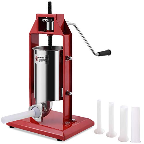 Produktfoto von GIANTEX Profi Wurstfüller 3L, Edelstahl Wurstmaschine Wurstfüllmaschine manuell, Wurstspritze Wurstpresse mit 4&hellip;