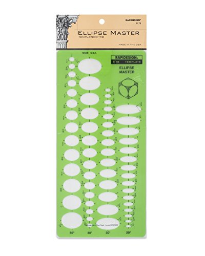 Rapidesign Ellipse Master 20/30/40/50/Degrees Template, 1 Each (R78)