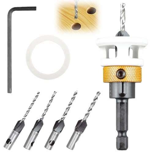 HUIKUANGEU 6 Piezas Broca Avellanadora Madera, Juego de Brocas Avellanadoras para Carpintería, para Madera