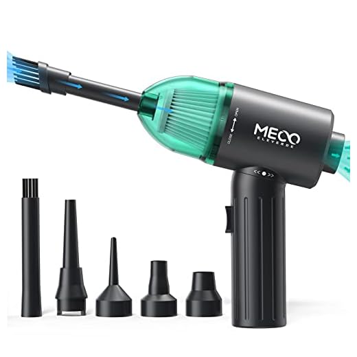 Electric Compressed Air Duster & Vacuum, MECO Electric Air Blower, 4 in 1 Function Powerful 3-Gear to 90000RPM/12000PA Keyboard Cleaner, Rechargeable Cordless Air Duster for Computer/Car/Pet Hair