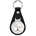 France Paris Grunge Stamp Keychain Black Premium Leather Key Chain with Key Ring