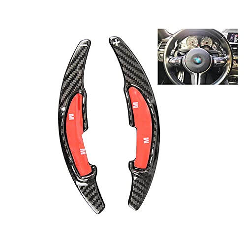 SANRILY Steering Wheel Paddle Shifter Extension for BMW Accessories, Carbon Fiber Shift Paddle Blade (Fits: BMW M2 M3 M4 M5 X5M X6M F87 F85 F86 F80 F82 F83 F10 M6 F12) Paddle-Shift Covers Black