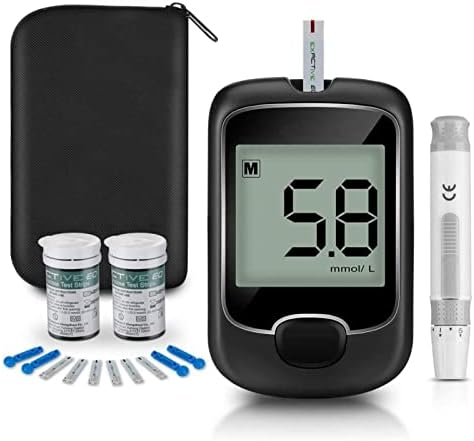 HEYUANPIUS Blood Glucose Monitor Kit, Glucose Monitor Kit, Blood Sugar Tester Diabetes Glucose Meter Glucose Sugar Testing Machine Test(100 Test Strips, 100 Lancets)