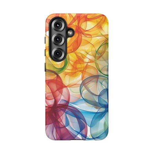 Coque rigide mate Samsung S25 aux formes fluides colorées