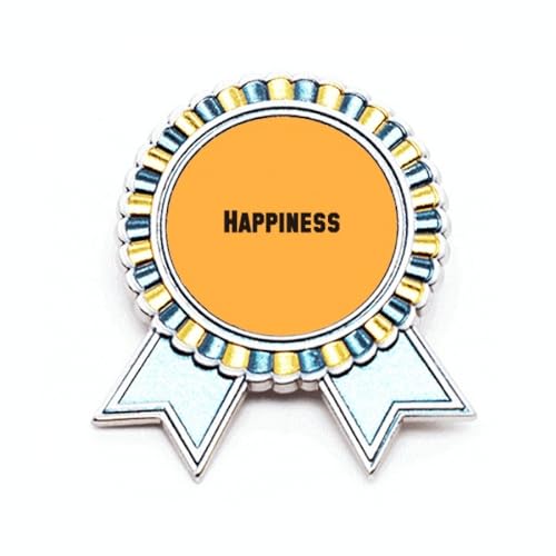 Broche avec inscription Happiness Word en métal pour égayer un vêtement trop terne