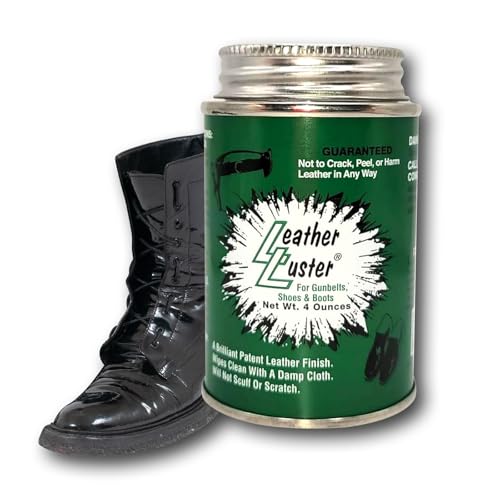 Titan Luxe Leather Luster Patent Shoes Polish | High Gloss Black Leather Polish | Made in the USA | 4oz Polish Can
