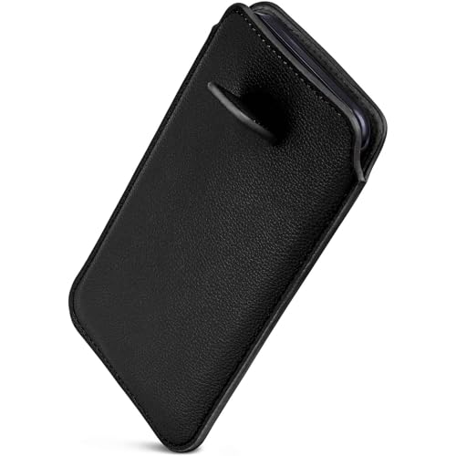 ONEFLOW Liberty Hülle für LG Google Nexus 5 Handy Einsteckhülle mit Rückzugfunktion, PU Leder Handytasche, Schutzhülle mit Lasche, Sleeve Etui Hülle zum Einstecken, Schwarz