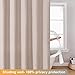 Krismile Linen Shower Curtains Mildew Resistant Waterproof Washable, Weighted Hem Bathroom Shower Curtain with 12 Plastic Hooks 180x180cm Khaki/Tan