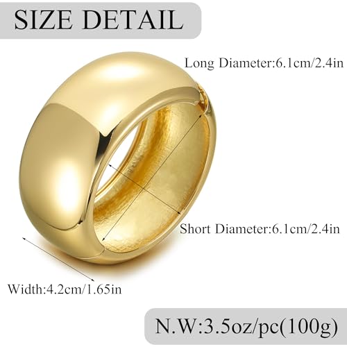 Gold Bangle Bracelets for Women Wide Hinged Twist Wrap Arm Cuff Trendy Thick Bracelet Jewelry4