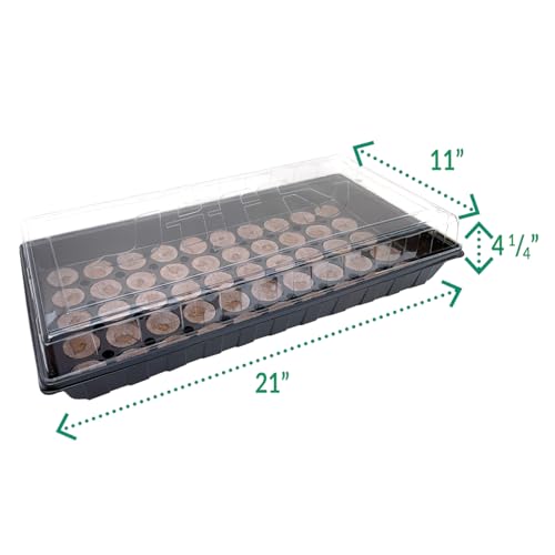 Image of Jiffy 50-Cell Seed Starter Tray Kit with 42mm Peat Pellets, 2-Pack