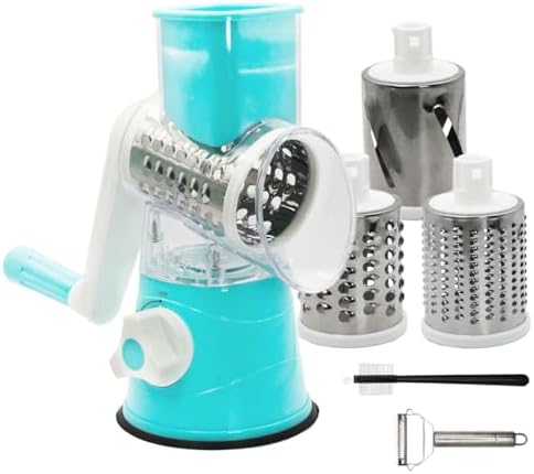 Cheese Grater | Rotary Cheese Grater with Handle and Cheese Shredder Rotary | Spinning Vegetable Chopper and Slicer Rotary Grater for Kitchen | Cheese Shredder with Handle | Kitchen Gadgets
