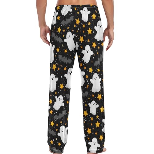 Cute Ghost Boo Pajama Pants Holiday Spider Web Lounge Sleepwear PJs Men's Pajama Bottoms Casual Lightweight Sleep Pants XL2