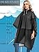 Borogo 2 Pack Rain Ponchos for Adults Reusable - Raincoats Survival Emergency Heavy Duty Rain Coat with Drawstring Hood Black