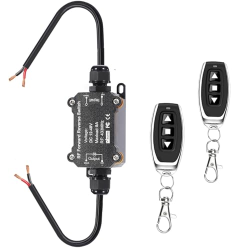 Meskliu Wireless Winch Remote Forward Reverse Switch,Waterproof DC12V/24V/48V 8A Relay Linear...