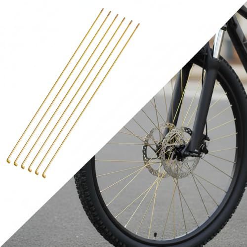 36PCS Steel Bike Spokes with Nipples - Durable Bicycle Spokes for Mountain Bike Wheel Repair - High-Strength Replacement Spokes Kit&zwnj;(Gold 259mm)