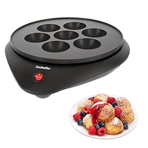 Ebelskiver Maker – Electric Non-stick Baker for Making Takoyaki Ebelskiver plus Octopus Balls, Aebleskivers, Donut Holes and Cake Pops, Unique Danish Pancakes, Unique Holiday Dessert or Gift