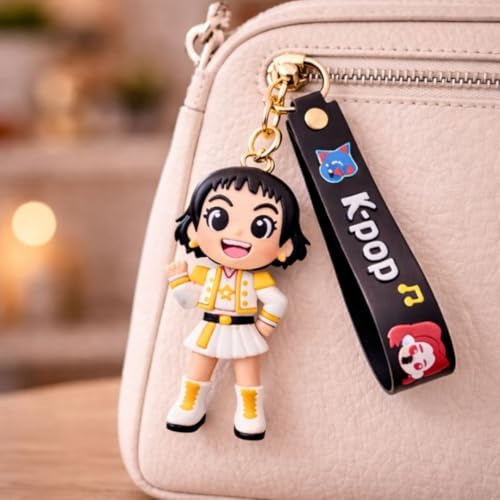 Image of Wanna Party Kpop Demon Hunters Cartoon Keychains, Zoey Keychain for Boys and Girls, Cute Backpack Key Chain Accessories Wristlet chain Return Gift Items for Boys & Girls