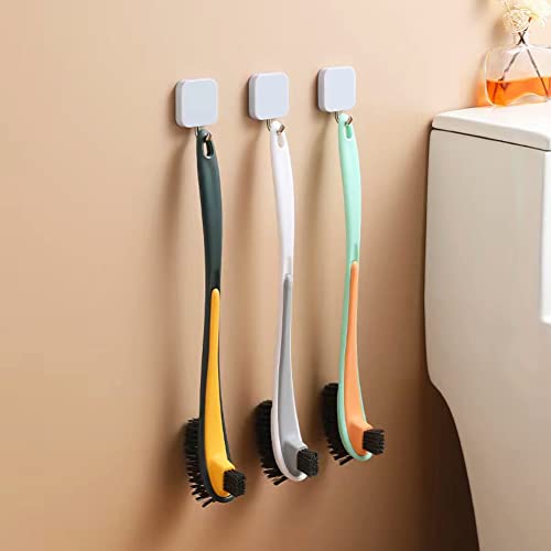 Image of Toilet Brush and Holder 2 Pack- 3 Functioned Toilet Bowl Cleaner Brush, Now Very Easy Under The Rim Cleaning. Strong Bristles, Good Grips. Toilet Bowl Brush
