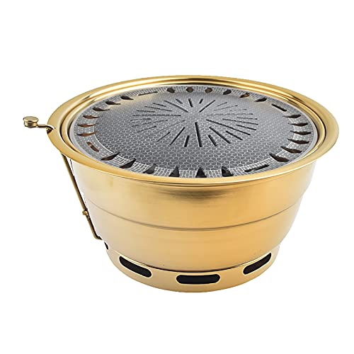 BBQ Grill Grill, BBQ, Horno de Parrilla Comercial de Humo Superior (con tapa), Parrilla de Carbón Multifuncional, Parrilla de Ahumado de Mesa (Color: A)